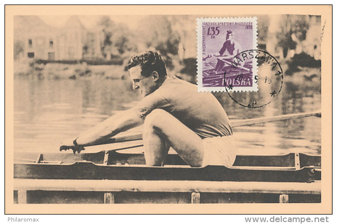 D27322 CARTE MAXIMUM CARD 1959 POLAND - ROWING CP ORIGINAL - Rowing