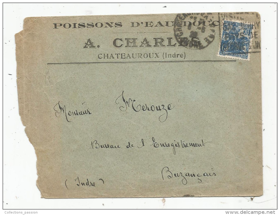 Enveloppe Commerciale , Publicité , Poissons D'eau Douce , A. CHARLES , CHATEAUROUX , INDRE - Autres & Non Classés