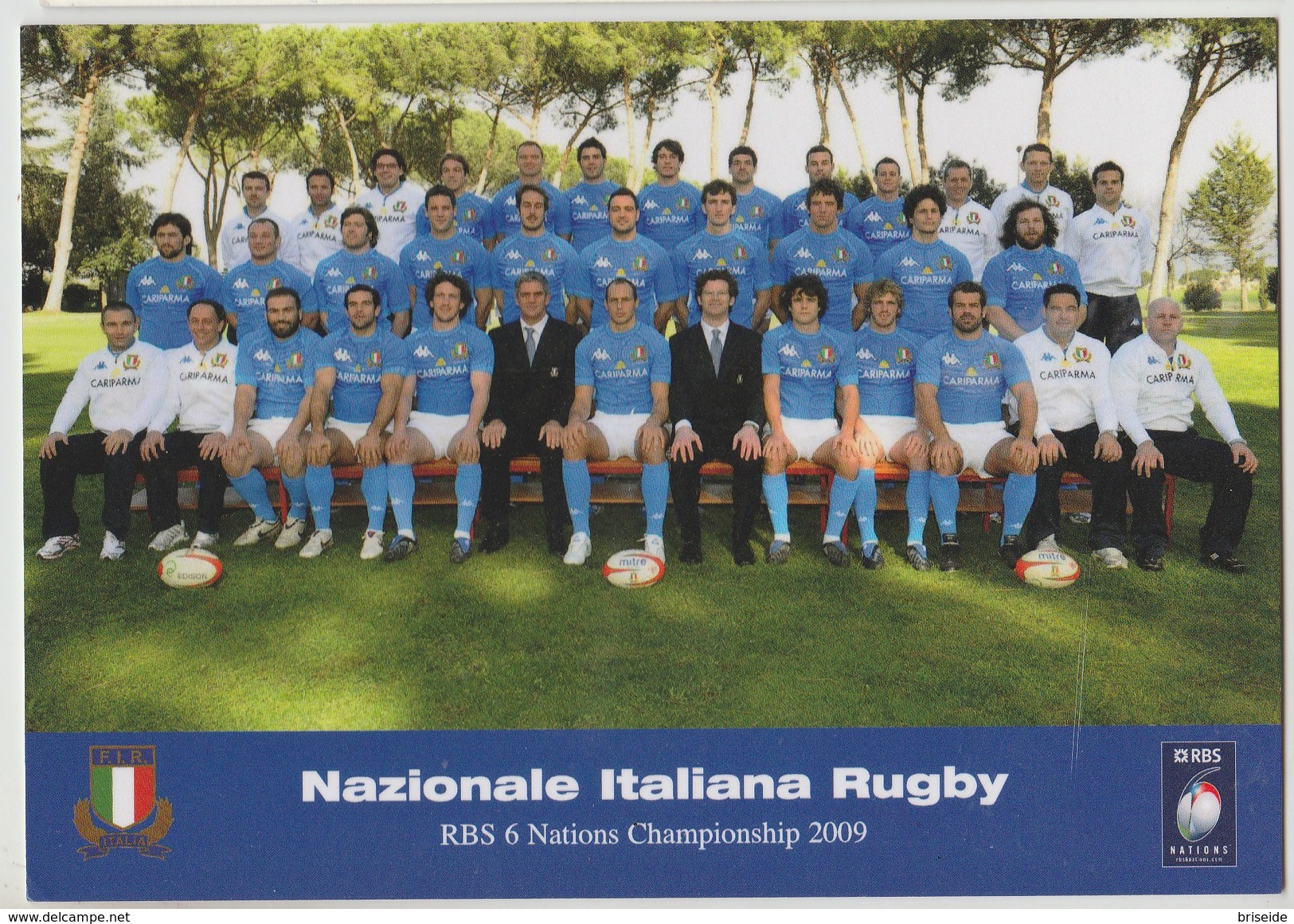 N. 1 CARTOLINA SPORT RUGBY NAZIONALE ITALIANA  4 FEBBRAIO 2009  F/G NON VIAGGIATA - Rugby