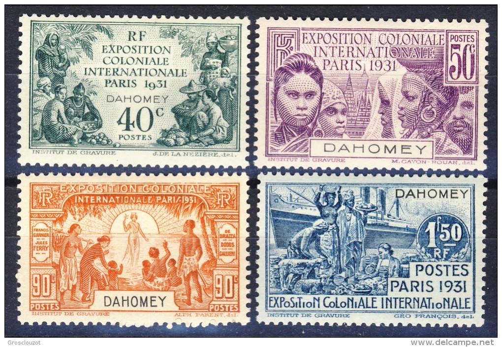 Dahomey 1931 Serie N. 99-102 Expo Coloniale Parigi MLH Catalogo € 33 - Sonstige & Ohne Zuordnung