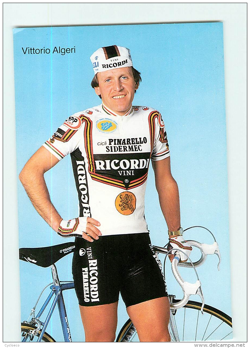 Vittorio ALGERI . 2 Scans. Cyclisme. Vini Ricordi Pinarello Sidermec 1986 (?) - Cyclisme