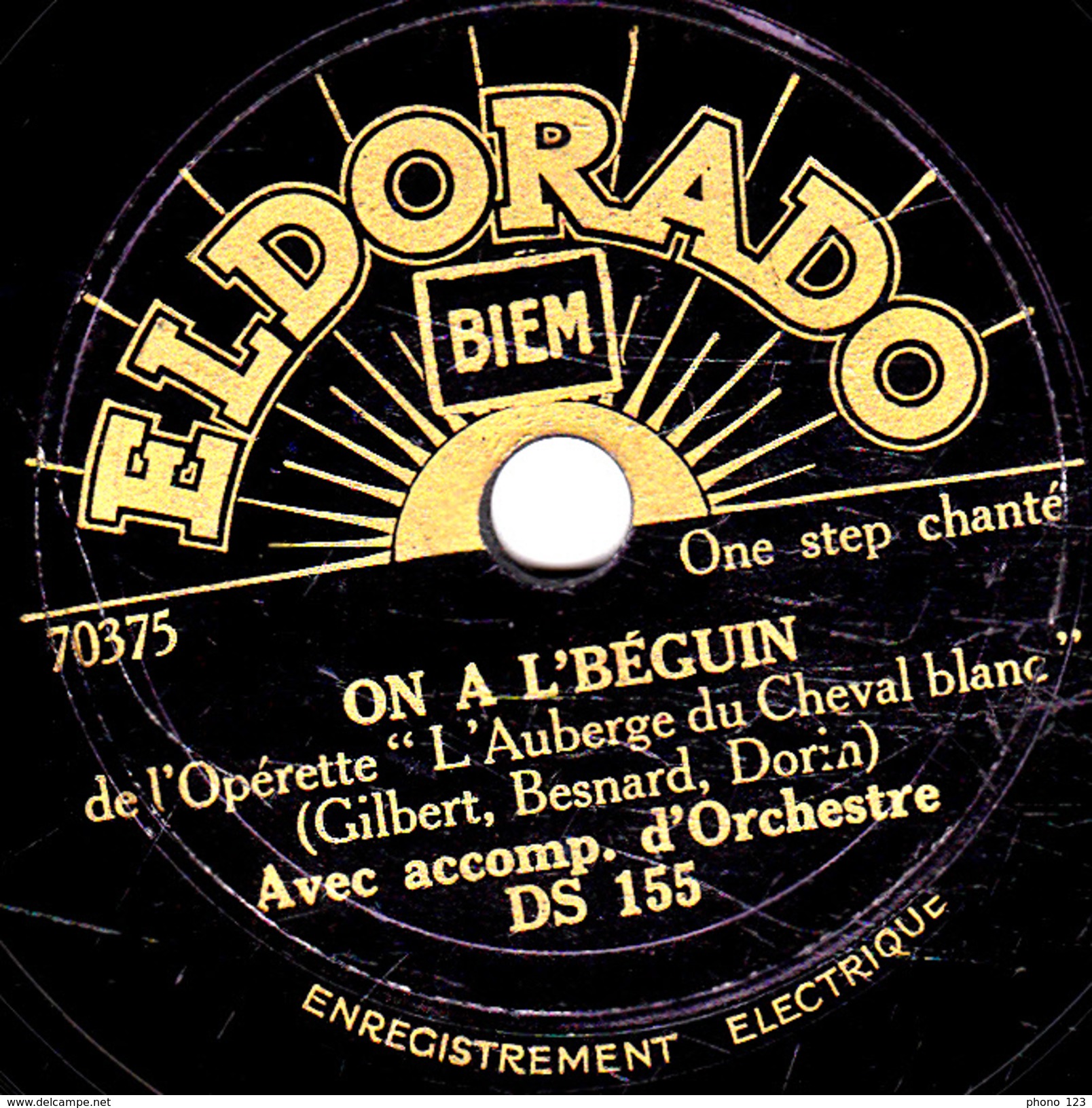 78 T. -  20 Cm - état  TB  - Chant Avec Acc. D'Orchestre -  ON A L'BEGUIN - JE VOUS EMMENERAI SUR MON JOLI BATEAU - 78 T - Disques Pour Gramophone