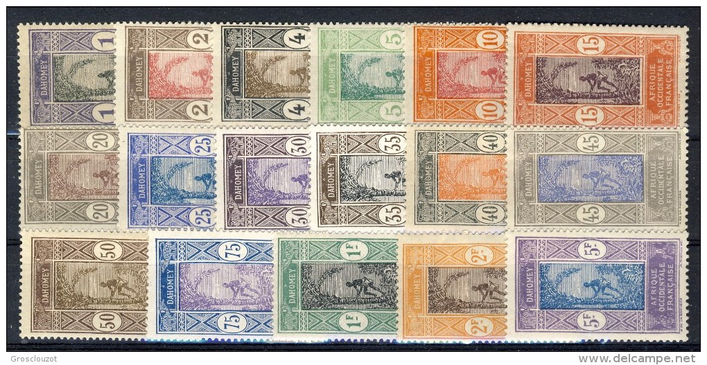 Dahomey 1913 - 17 Serie N. 43-59 MLH Catalogo € 27 - Autres & Non Classés