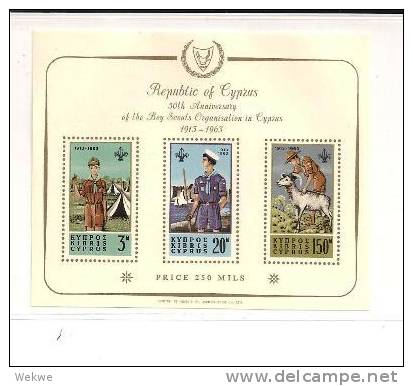 Zyp Block 1  Zypern / Pfadfinder, Boy Scouts,   1963 ** - Unused Stamps