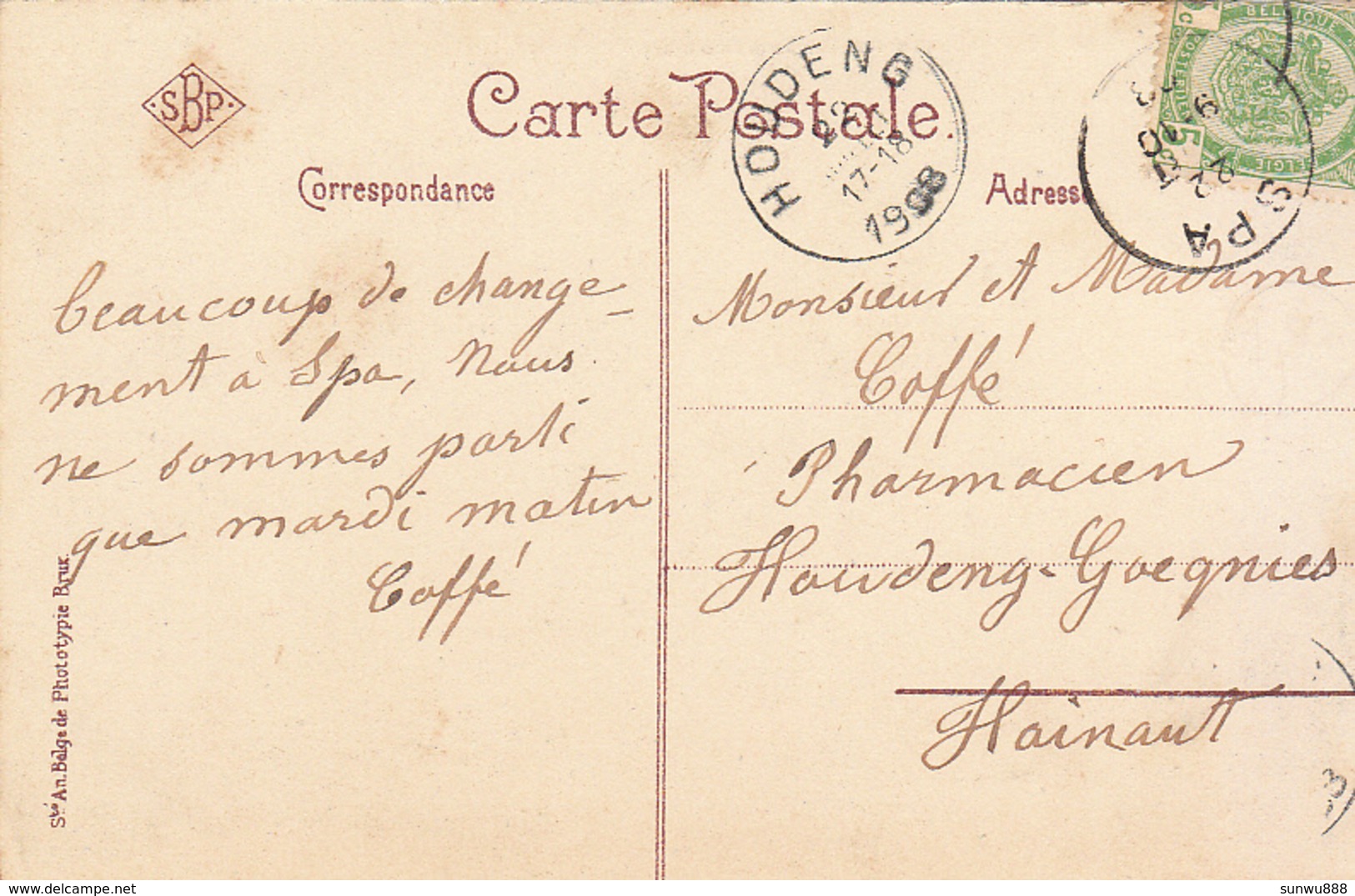 Spa - Château Des Sorbiers Route Des Fontaines (SBP Nr 14, 1908) - Spa