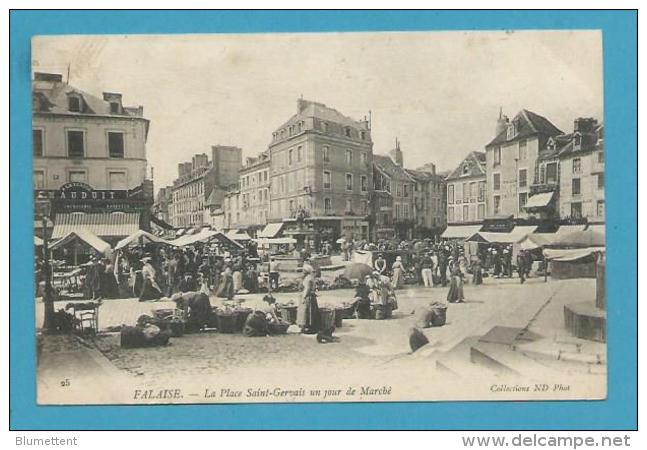 CPA 25 - Métier Marchands Ambulants Marché Place St Gervais FALAISE 14 - Falaise