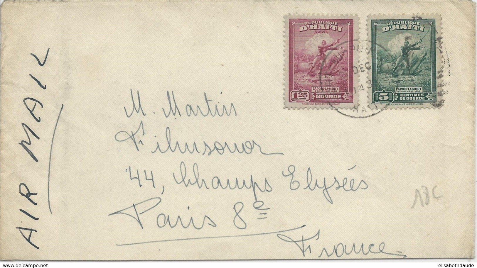 HAÏTI - 1943 - ENVELOPPE AIRMAIL De PORT AU PRINCE Pour PARIS - Haití