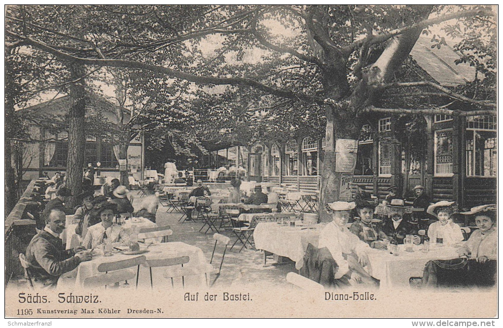 AK Bastei Hotel Gasthof Baude Diana Halle Sächsische Schweiz Bei Rathen Wehlen Königstein Hohnstein Lohmen Rathewalde - Bastei (sächs. Schweiz)