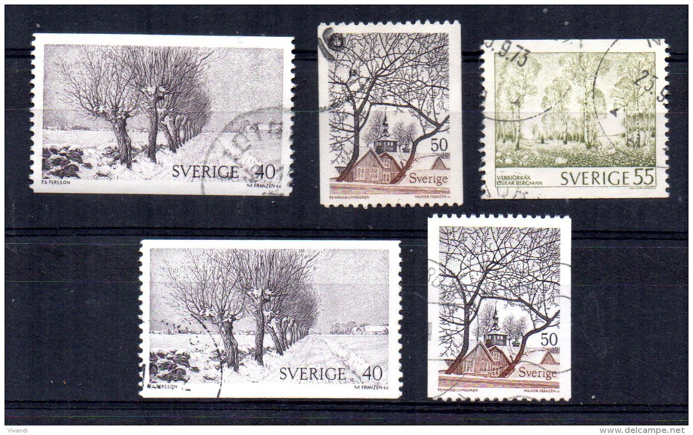 Sweden - 1973/77 - Landscapes - Used - Oblitérés