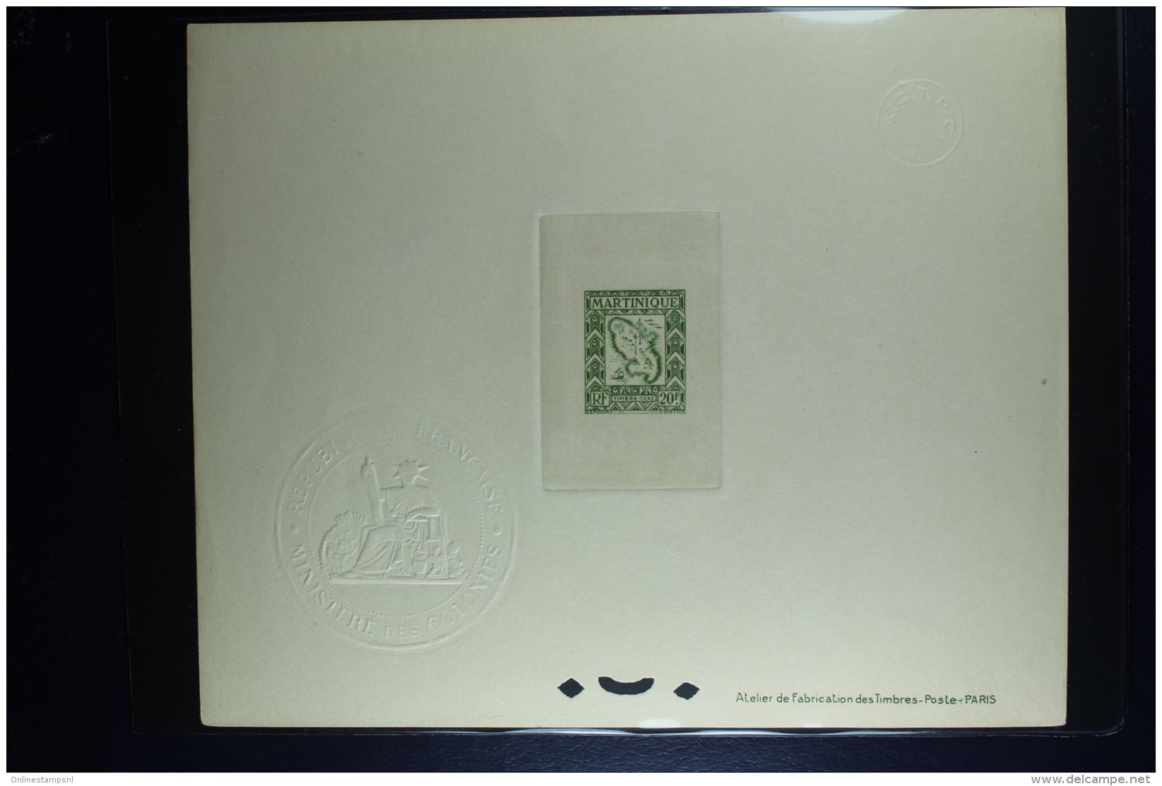 Martinique:  Taxe 1947 Complete Set Imperforated Embossed Proofs Yv 27-36  SG D251-260 Fine Condition - Segnatasse