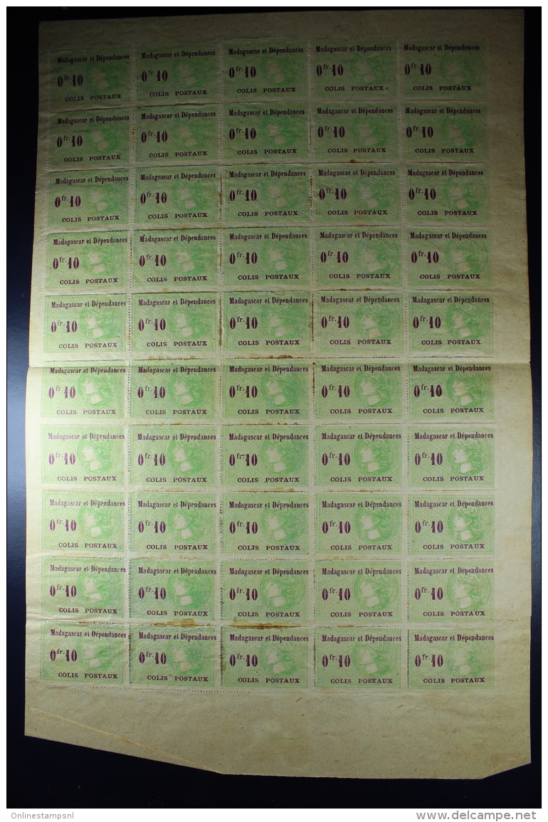 Madagascar: Colis Postaux Yv  4 Complet Feuille  De 50 MNH/**/postfrisch/neuf Sans Charniere 1919  Cv 600 Euro Maury - Neufs