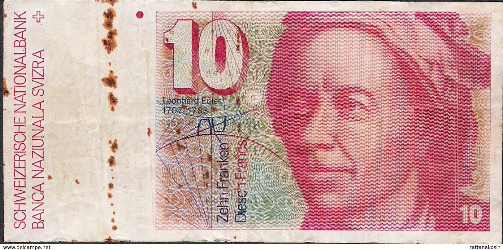 SWITZERLAND  P53b  10  FRANCS  1982    FINE - Switzerland