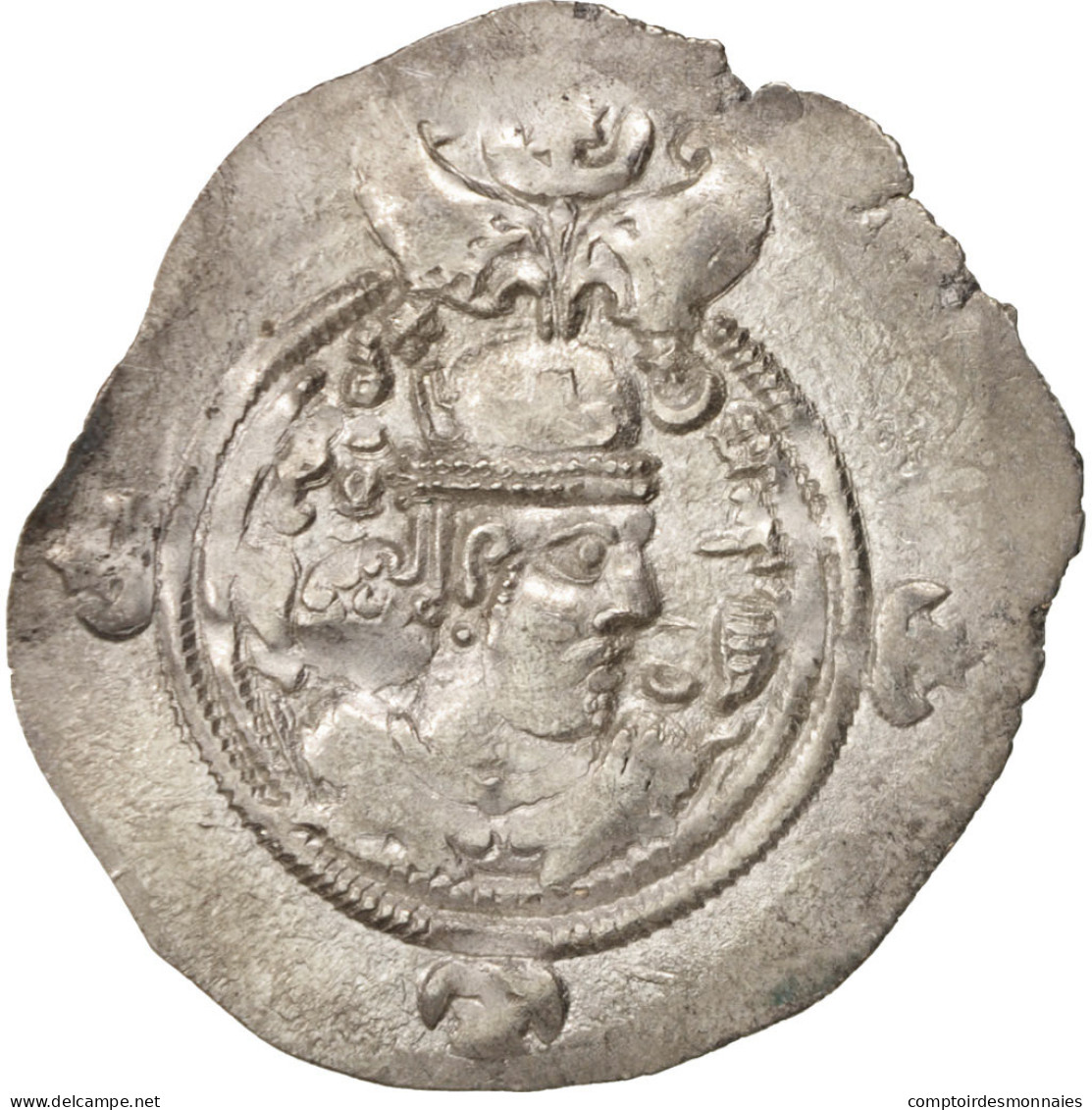 Monnaie, Xusros II, Drachme, 630 AD, TTB+, Argent - Orientalische Münzen