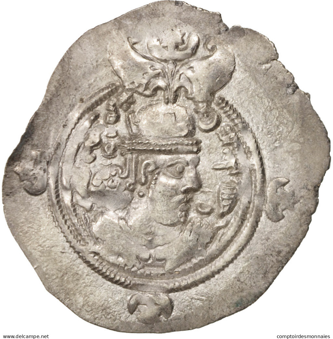 Monnaie, Xusros II, Drachme, 630 AD, TTB+, Argent - Orientales