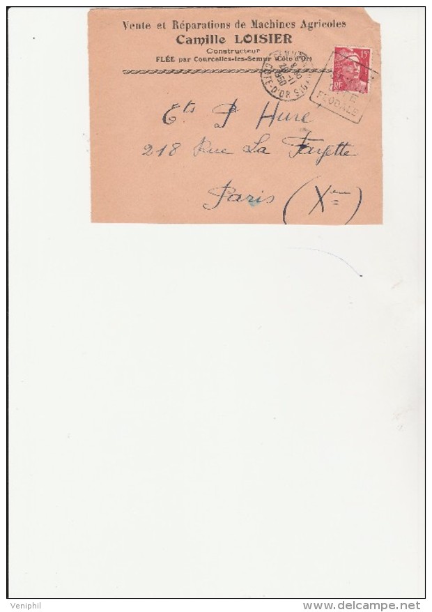 OBLITERATION DAGUIN SUR DEVANT DE LETTRE "VISITEZ SEMUR CITE FEODALE " ANNEE 1950 - Mechanical Postmarks (Other)