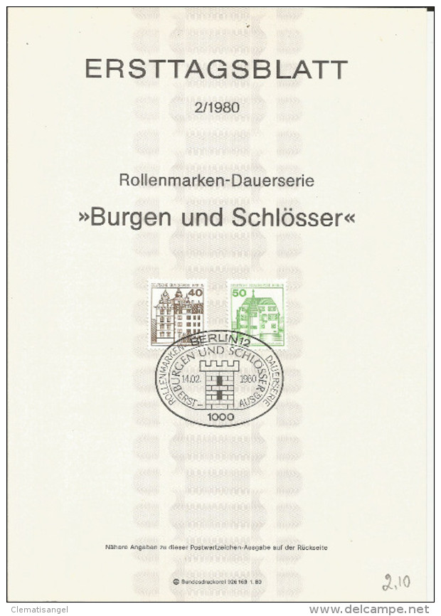 91e * BERLIN ETB 2/80 * BURGEN UND SCHLÖSSER 1980 **!! - Autres & Non Classés