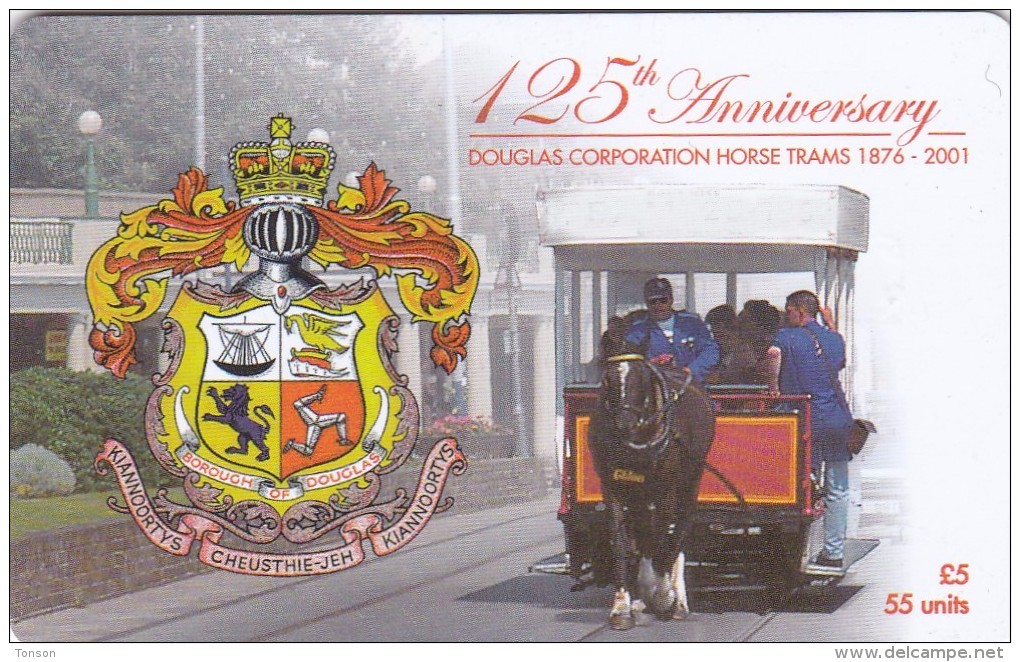 Isle Of Man, MAN 181, 125th. Anniversary Douglas Corporation Horse Trams, 2 Scans. - Man (Ile De)