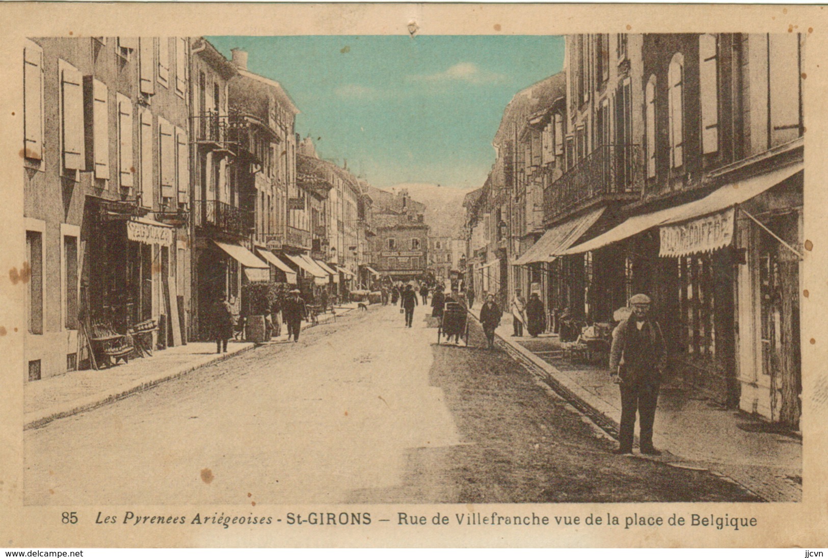 Saint Girons - Rue De Villefranche Vue De La Place De Belgique (colorisée) - Saint Girons