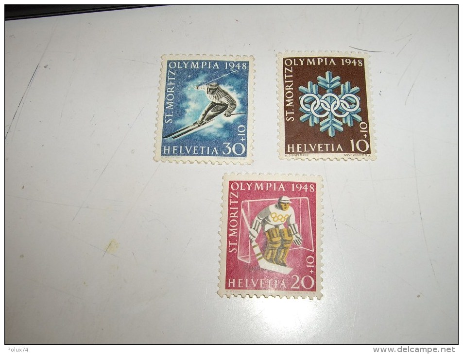 SUISSE 1948 JEUX OLYMPIQUES D HIVER Neuf** +30 Cts Neuf *+papier Collé - Winter 1948: St-Moritz