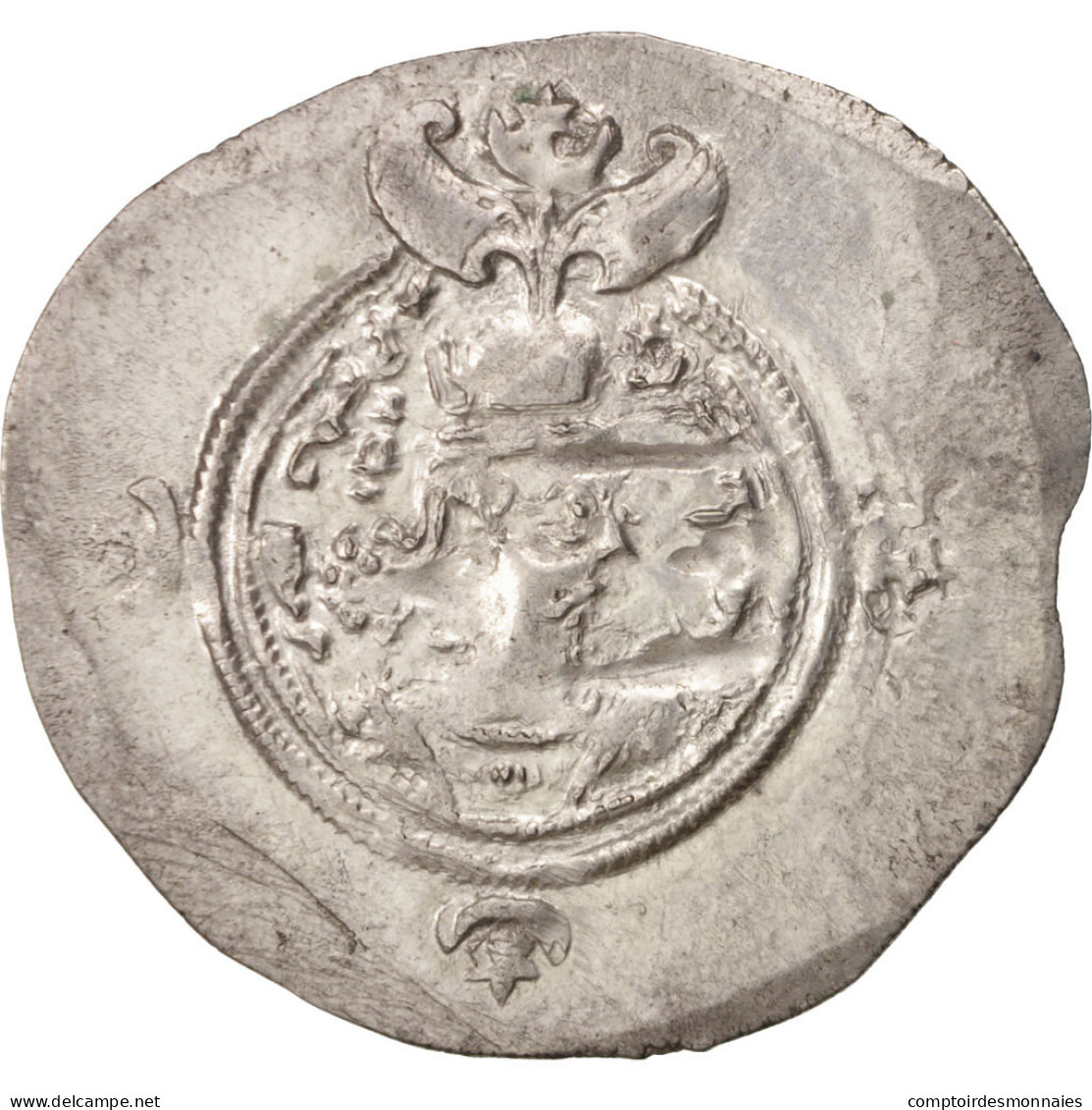 Monnaie, Xusros II, Drachme, 630 AD, TTB, Argent - Oriental