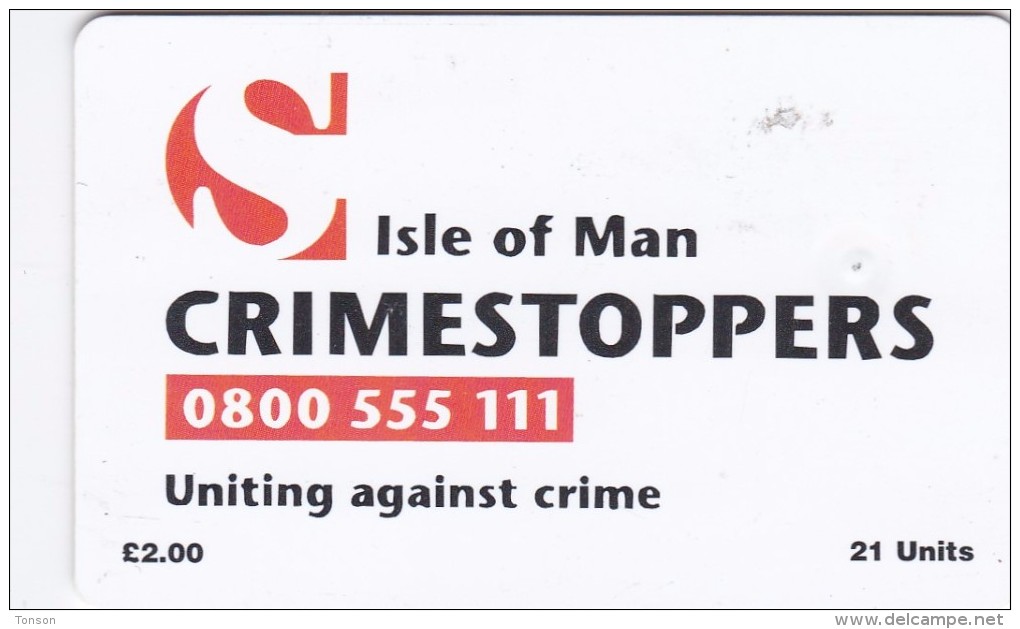 Isle Of Man, MAN 115, Crimestoppers, 2 Scans .  Small CN - Isle Of Man
