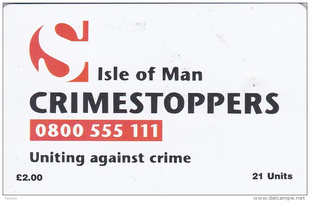 Isle Of Man, MAN 116, Crimestoppers, 2 Scans .  Bigger CN - Isle Of Man