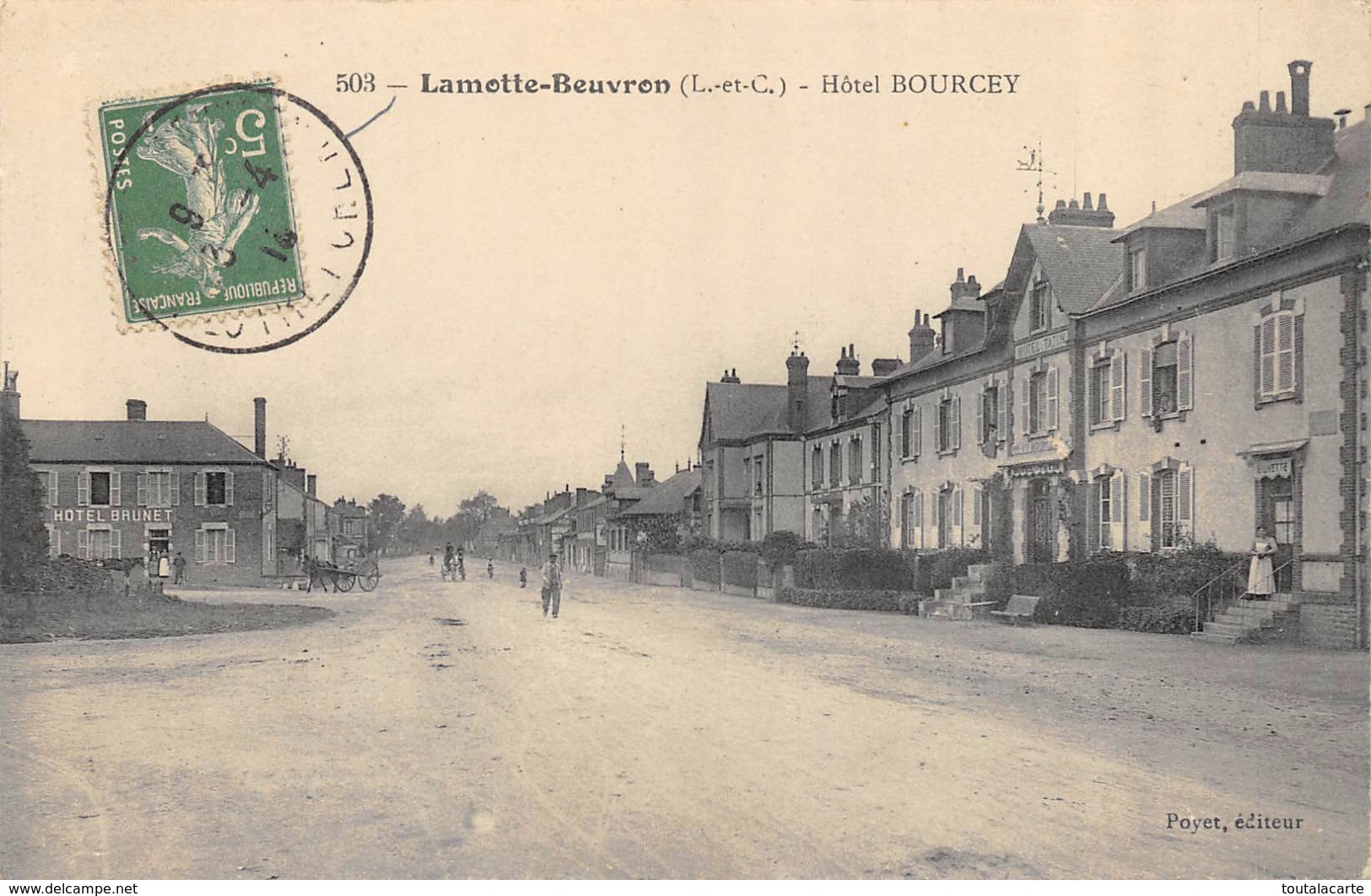 CPA 41 LAMOTTE BEUVRON HOTEL BOURCEY  1913 - Lamotte Beuvron