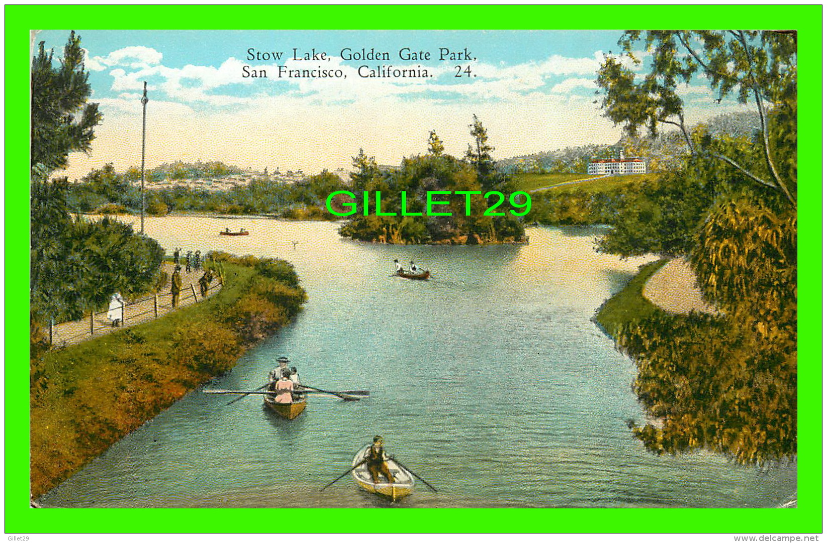 SAN FRANCISCO, CA - STOW LAKE, GOLDEN GATE PARK - ANIMATED - PACIFIC STATIONERY - SUPER-TONE CARDS - - San Francisco