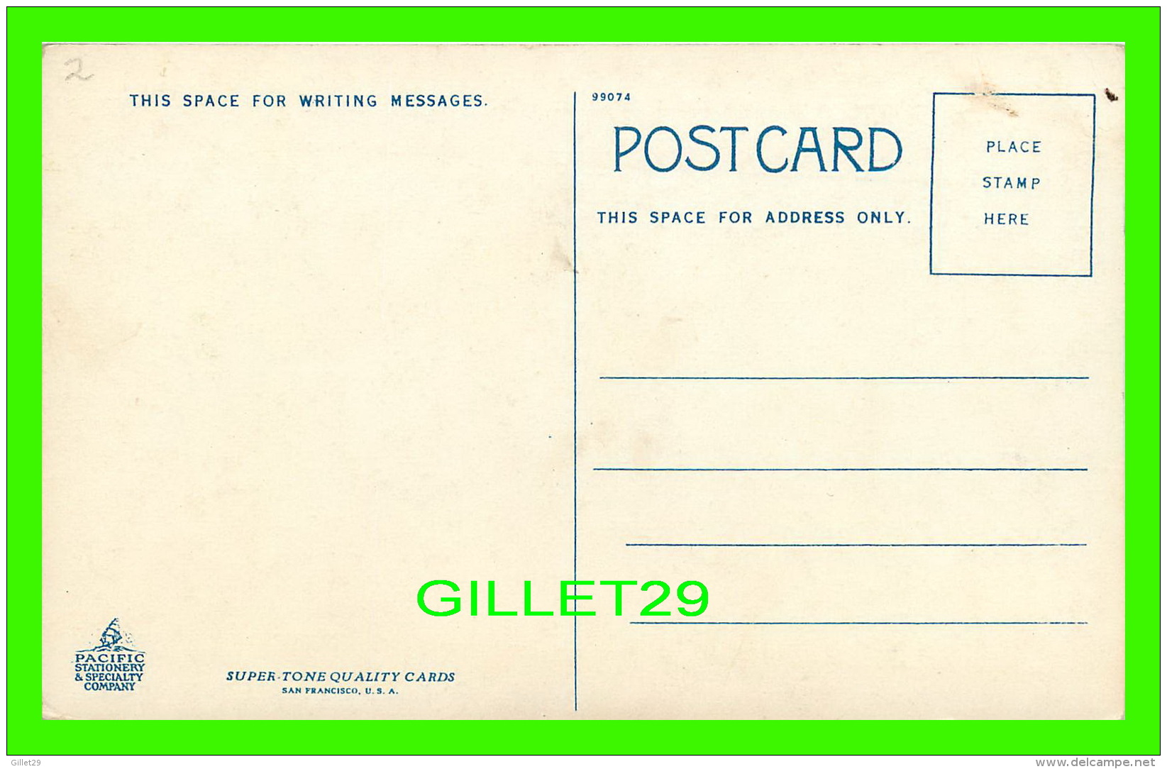 SAN FRANCISCO, CA - STOW LAKE, GOLDEN GATE PARK - ANIMATED - PACIFIC STATIONERY - SUPER-TONE CARDS - - San Francisco