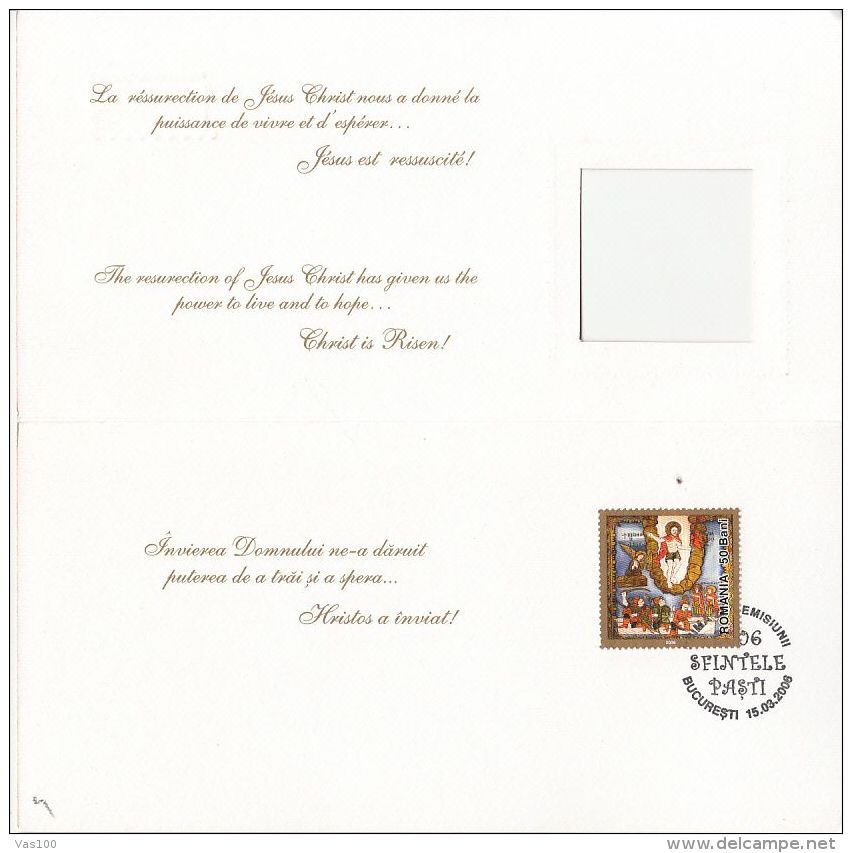 JESUS' RESURRECTION, EASTER, BOOKLET, OBLIT FDC, 2006, ROMANIA - Cristianesimo