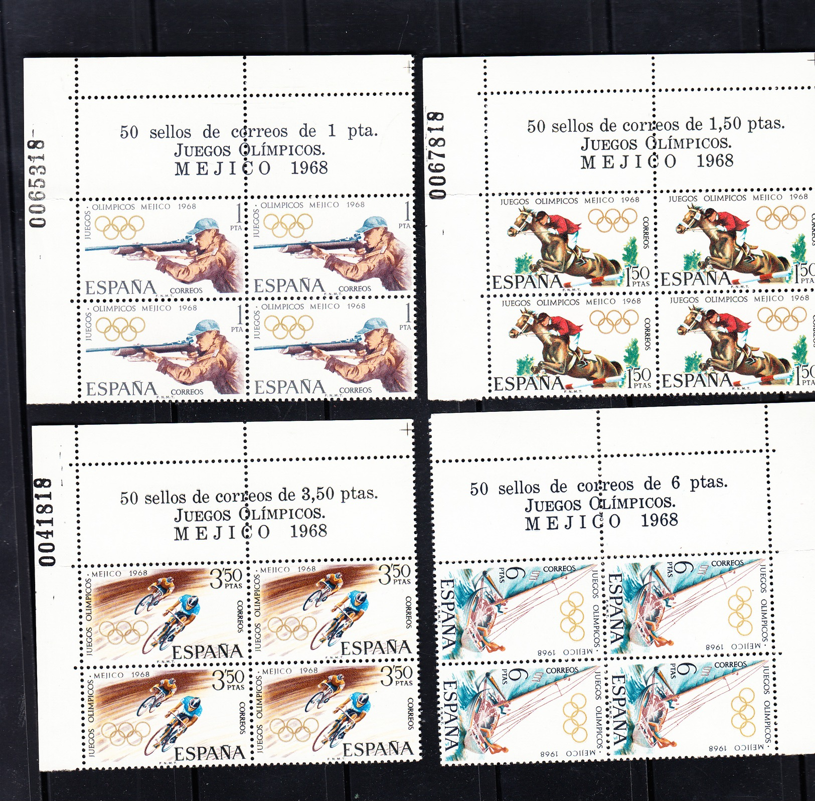 ESPAÑA 1968. JUEGOS OLIMPICOS DE MEJICO  .EDIFIL Nº 2236/2240.BLOQUE DE 4     NUEVOS SIN CHARNELA  .SES399GRANDE - Nuevos