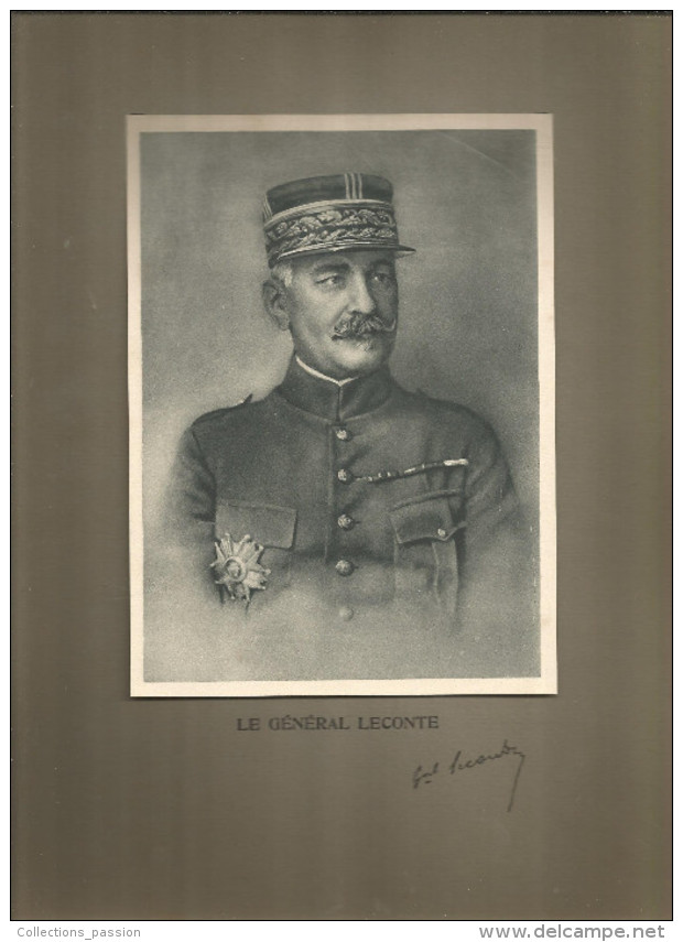 Photographie Dédicacée , 19 X 14 Sur Support 32.5 X 25 , Militaria , Le Général LECONTE , Frais Fr : 1.55€ - Dédicacées