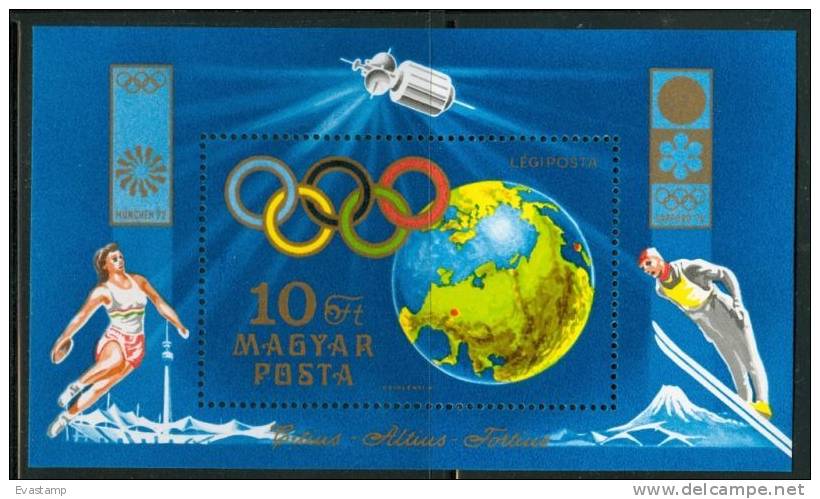 HUNGARY-1972.Souv.Sheet - 20th Olympic Games,MunichMNH! - Unused Stamps