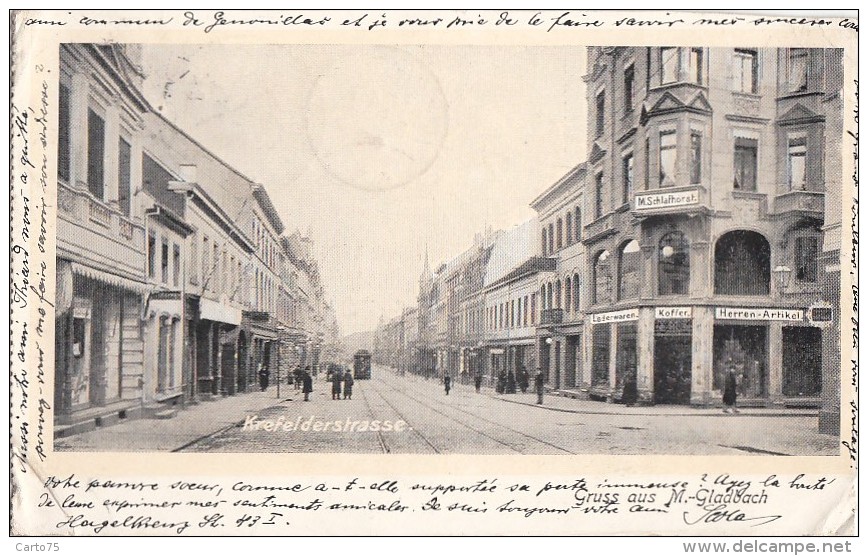 Allemagne - Gruss Aus München Gladbach - Mönchengladbach - Krefelderstrasse - Postmarked 1906 - Mönchengladbach