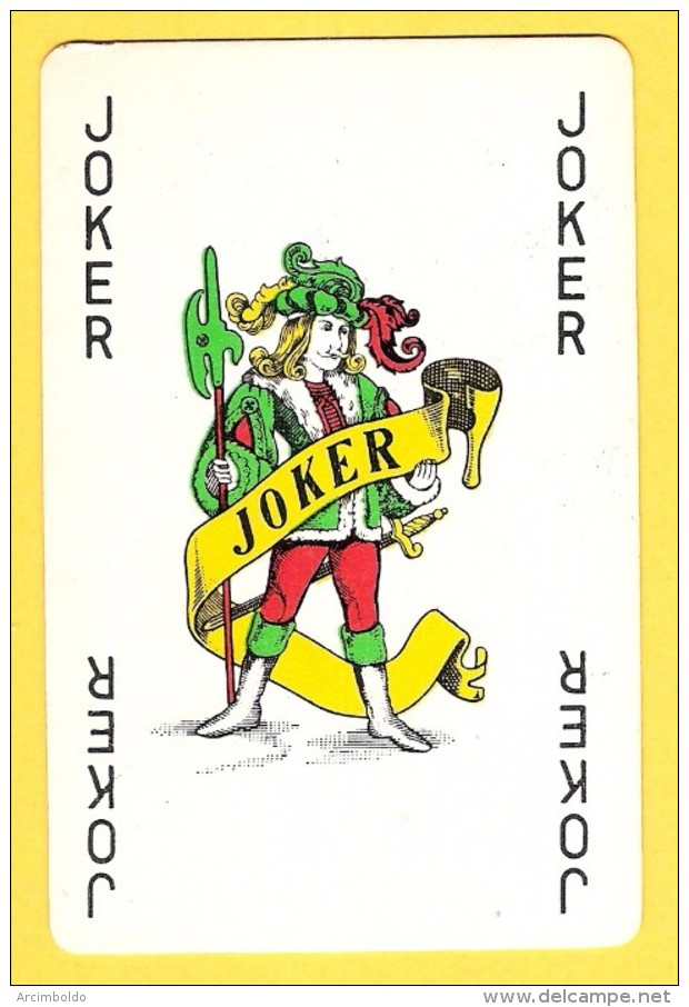 Joker Avec Hallebarde - Verso  Bleu Et Jaune - Kartenspiele (traditionell)