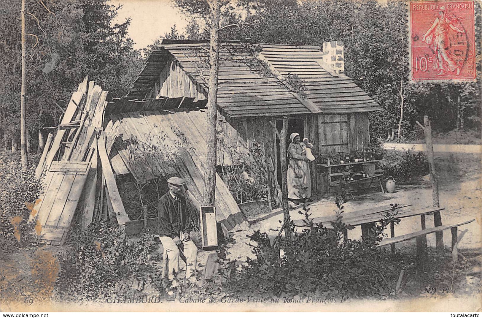 CPA 41 CHAMBORD CABANE DE GARDE VENTE AU ROND FRANCOIS 1 ER   1906 - Chambord