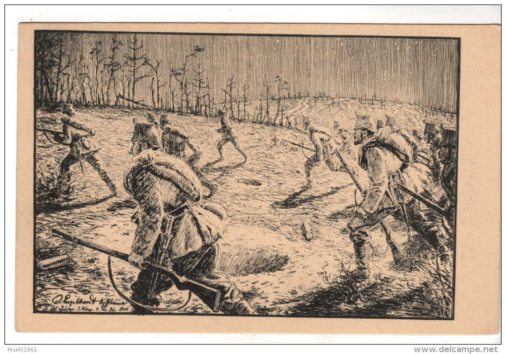 Nr. 7806,  Feldpostkarte, Res. Jäger-Batl. 4 - Guerre 1914-18