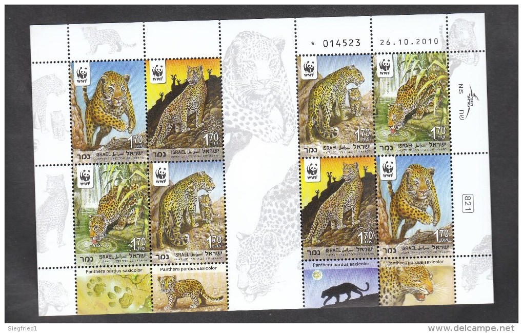 Israel ** 2189-2192 Tiermotive WWF  Panther Kleinbogen Nicht Gefaltet - Ongebruikt (zonder Tabs)