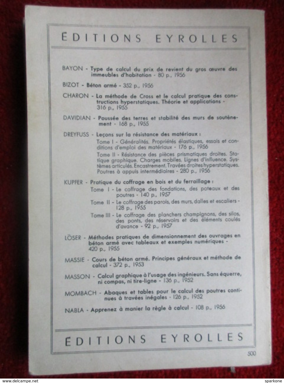 Cours élémentaire De Résistance Des Matériaux (R. Montagner) éditions Eyrolles De 1957 - Über 18