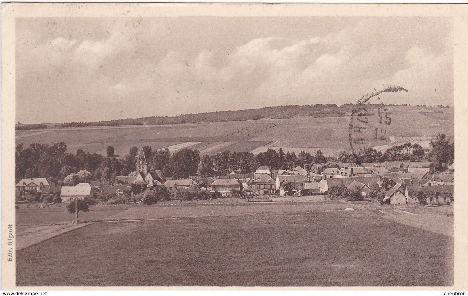 10. MARCILLY LE HAYER. CPA SEPIA. .PANORAMA.. ANNÉE 1941 - Marcilly