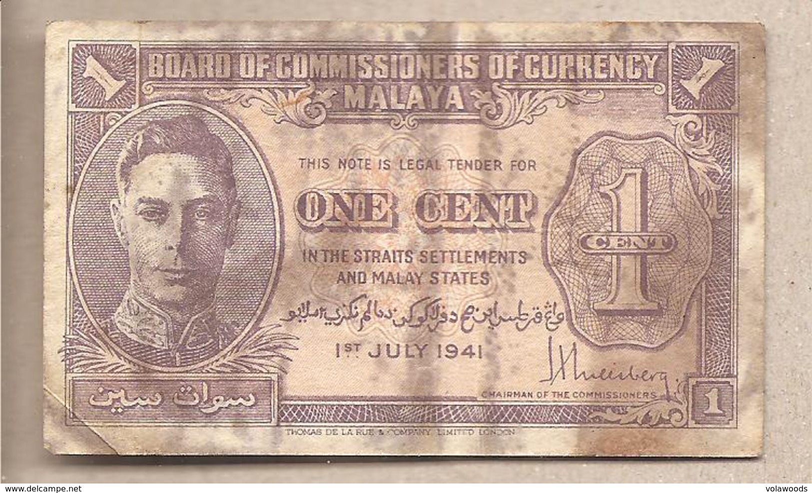 Malesia - Banconota Circolata Da 1 Centesimo - 1945 - Malesia