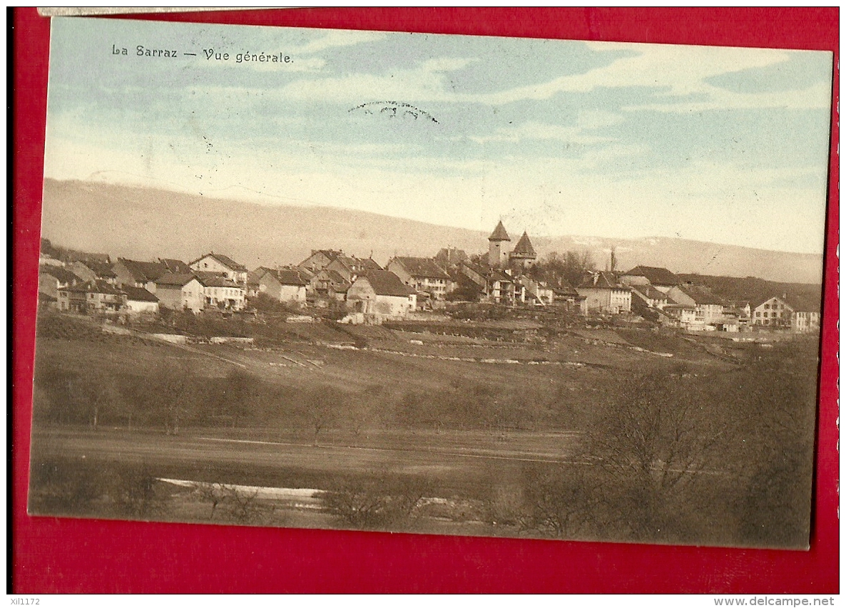 FJC-24  La Sarraz  Vue Générale. Sepia. Cachet Militaire 1913 - La Sarraz