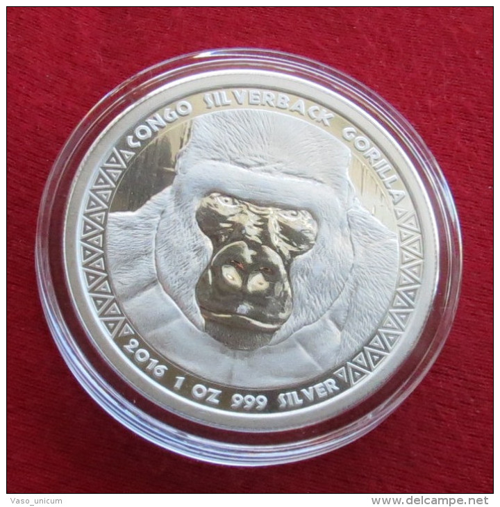 Congo 5000 Fr 2016 Gorilla Silver - Congo (République Démocratique 1998)