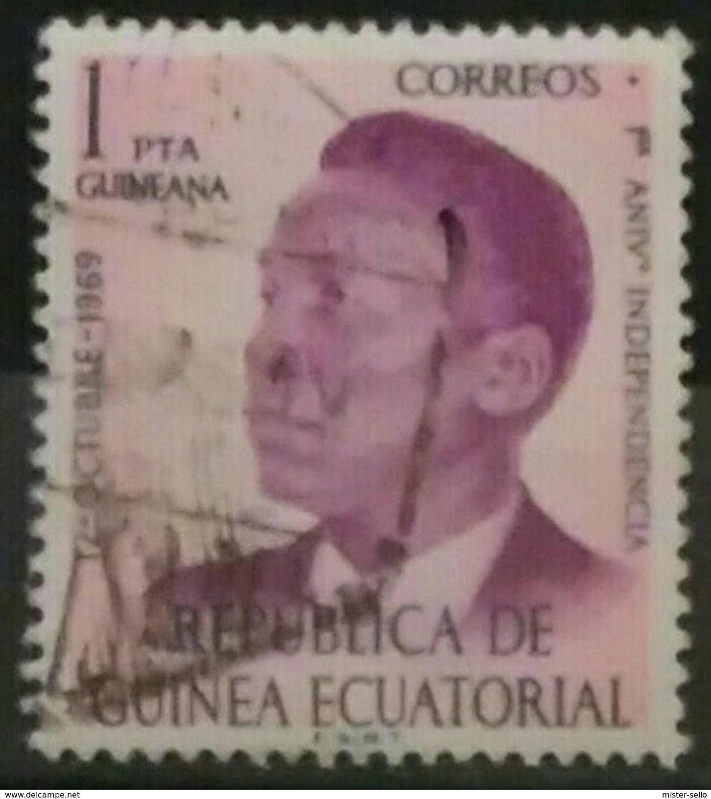 GUINEA ECUATORIAL 1970 Francisco Macias Nguema, 1922-1979. Presidente. USADO - USED. - Spanish Guinea