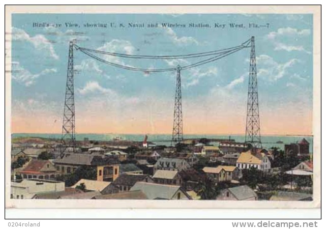 Etats Unis -  Florida - Key West  - Bird's Eye View , Showing U. S. Naval And Wireless Station  - Achat Immédiat - Key West & The Keys