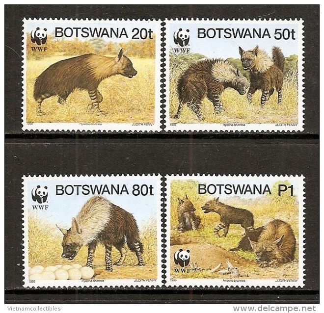 (WWF-190) W.W.F. Botswana Brown Hyena MNH Perf Stamps 1995 - Unused Stamps