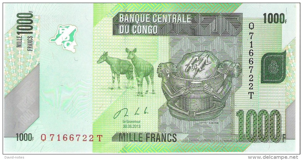 Congo - Pick 101 - 1000 Francs 2013 - Unc - Repubblica Democratica Del Congo & Zaire