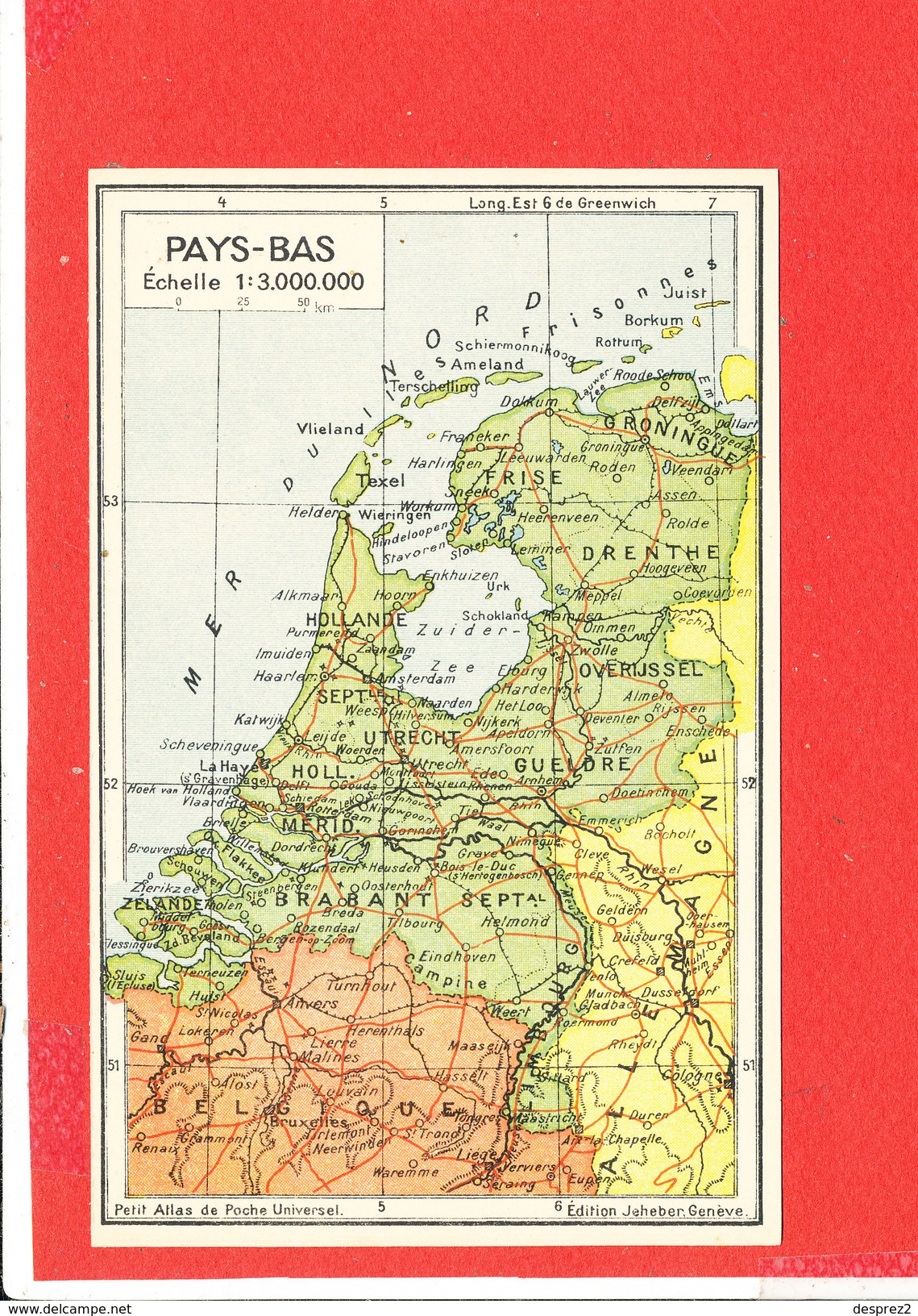 PAYS BAS  Cpa Carte Géographique     Edit Jeheber - Maps