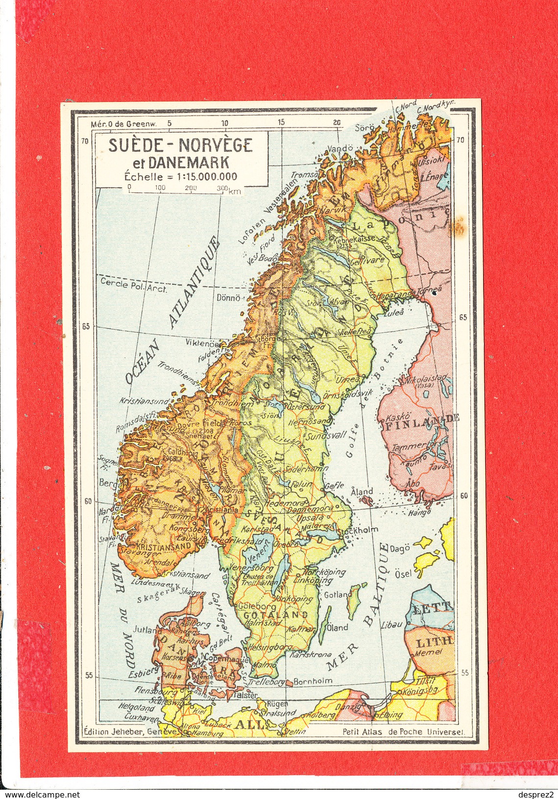 SUEDE NORVEGE DANEMARK   Cpa Carte Géographique     Edit Jeheber - Maps