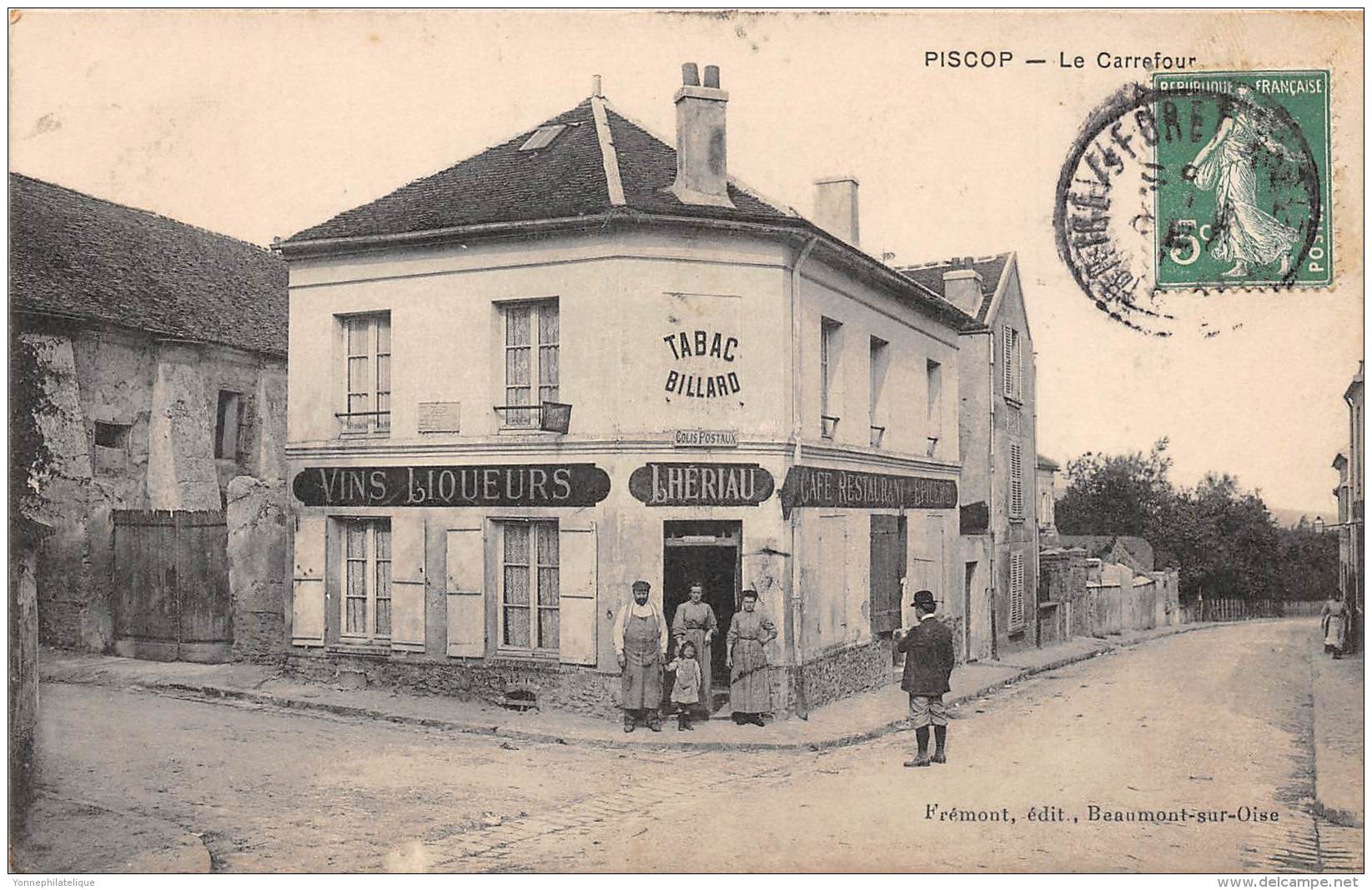 95 - VAL D'OISE / Piscop - Le Carrefour - Devanture Café - Maison Lhériau - Pontcelles